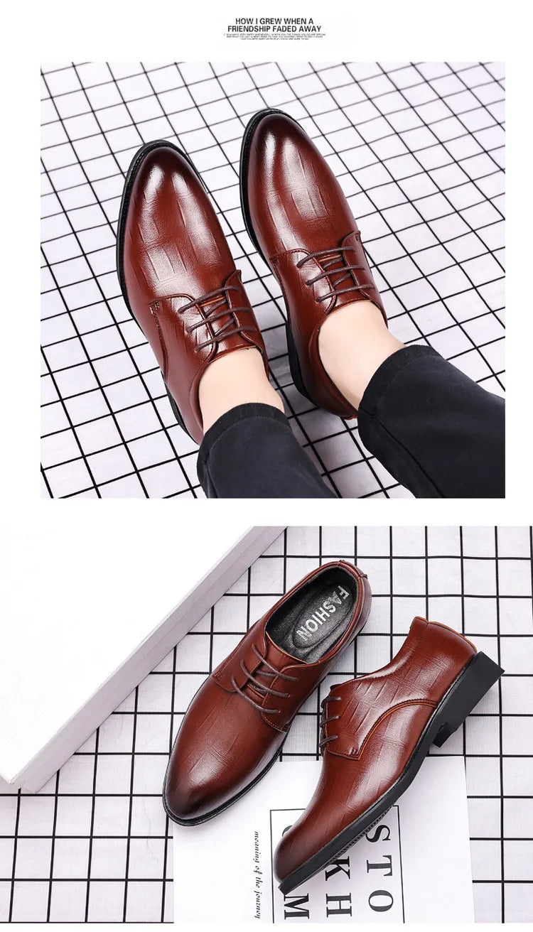 2026 New Mens Leather Dress Shoes Men's Formal Social Male Shoe Casual Business Pointed Toe Luxury Party Designer Shoes for Men