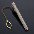 Men's Gold-Tone Tie Bar with Detachable Chain - Elegant Tie Clip for Weddings and Formal Attire