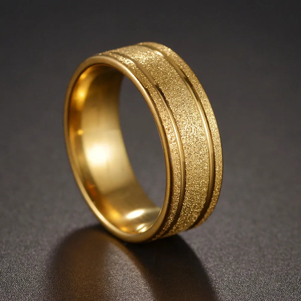316L Stainless Steel High Quality Ring Simple Matte Fashion Men Wedding Rings Finger Engagement Gift For Women Jewelry