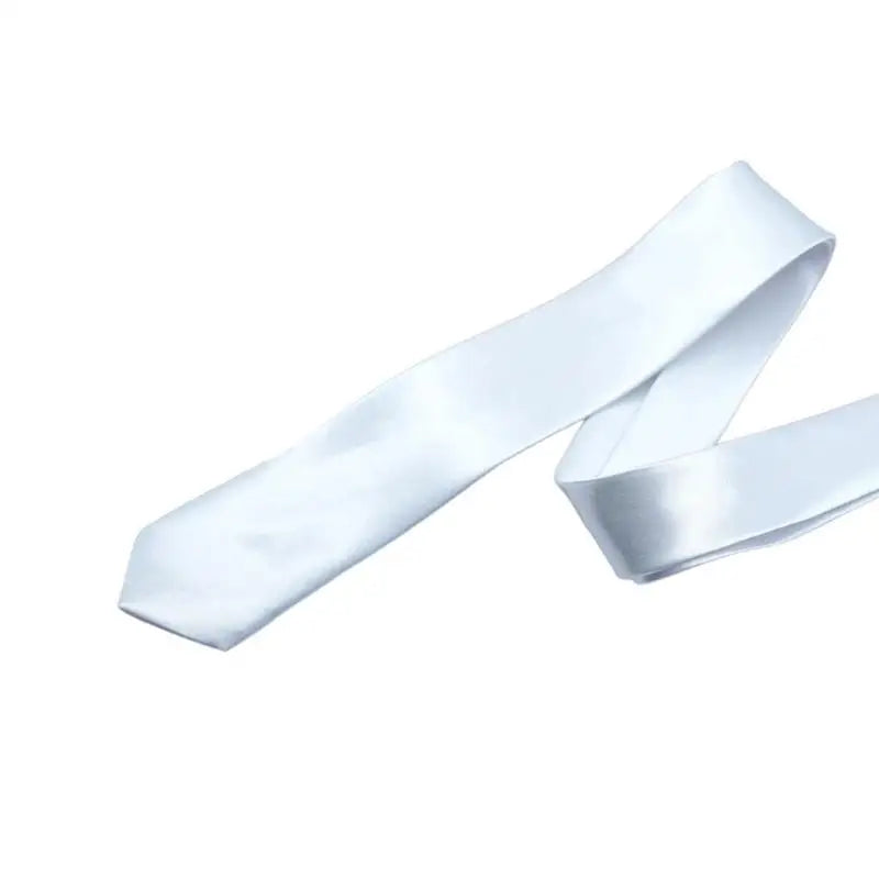 Fashionable Zippered Neck Tie in Classical Color for Wedding Parties and Everyday Wear White Silk Pre Tied Necktie