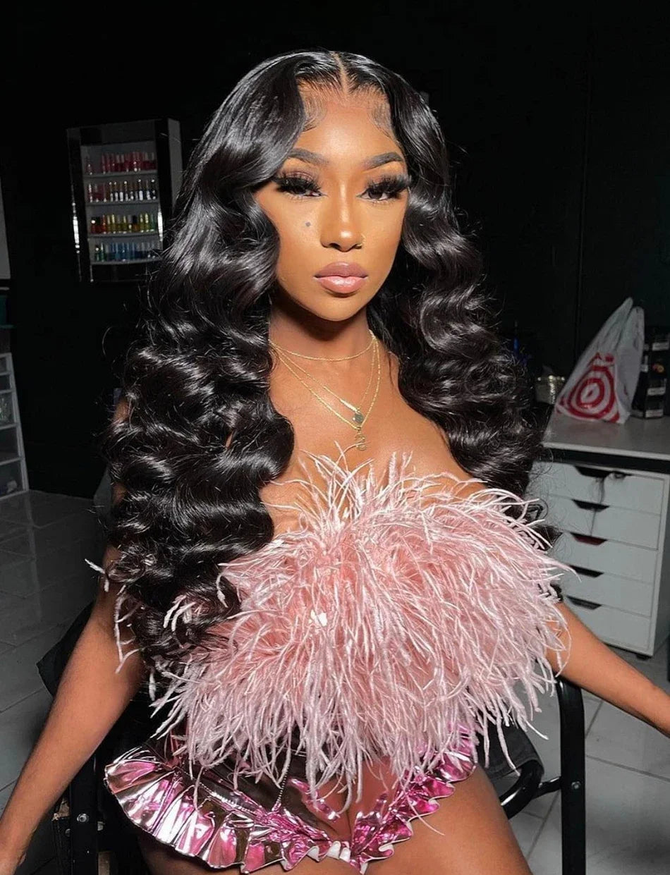 250 Density 30 40 Inch Loose Deep Wave Lace Frontal Wig 13x6 Hd Curly Human Hair Wigs 360 Water Wave Pre plucked Lace Front Wig