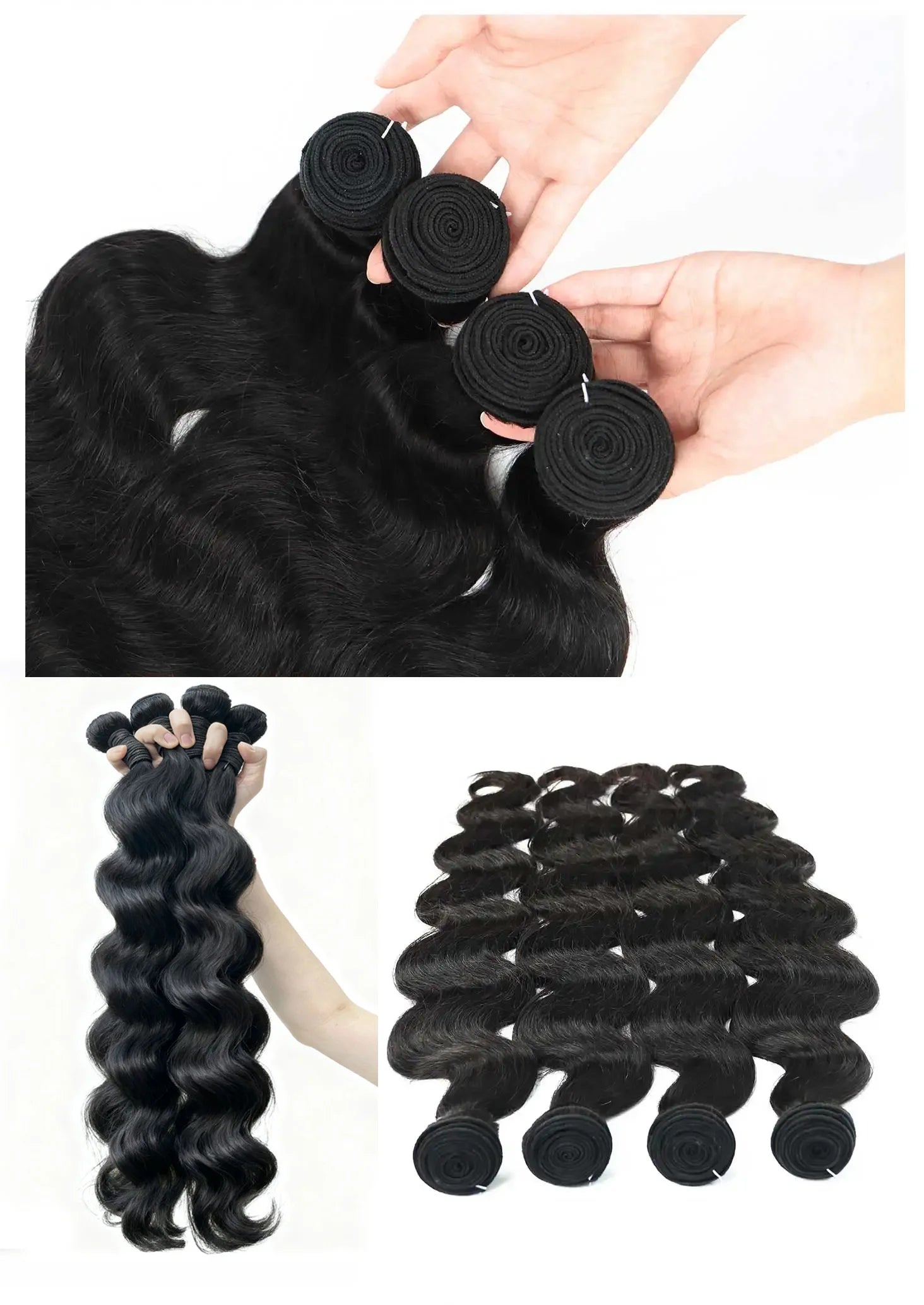 16A Double Drawn Body Wave Bundles Human Hair  100% Human Hair Brazilian Virgin Human Hair Extensions For Women Cheap Human Hair