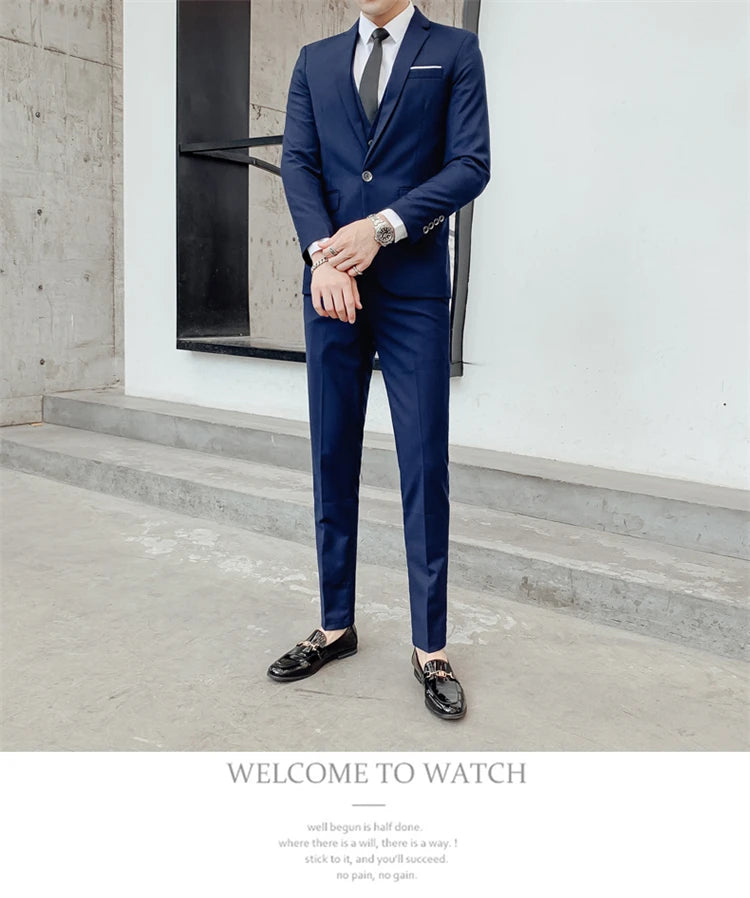 Suits for Men - 3 Pieces - New Fabrics - Fashionable Business Gentleman - Slim Fit - Wedding  Professional Business Formal Dress