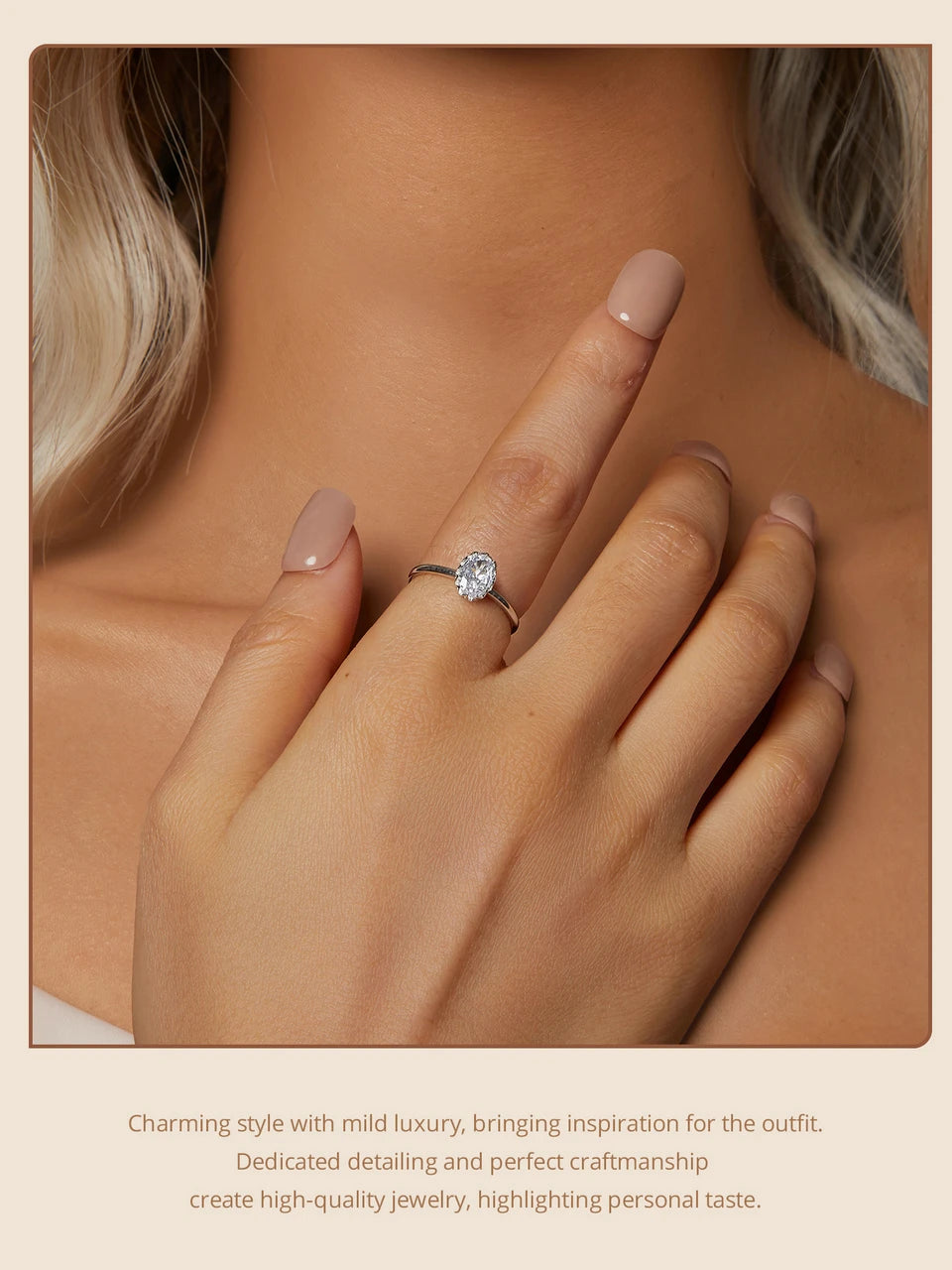 BAMOER Moissanite Engagement Ring, Women's Solitaire Moissanite Promise Rings 925 Sterling Silver with White Gold Plated MSR049