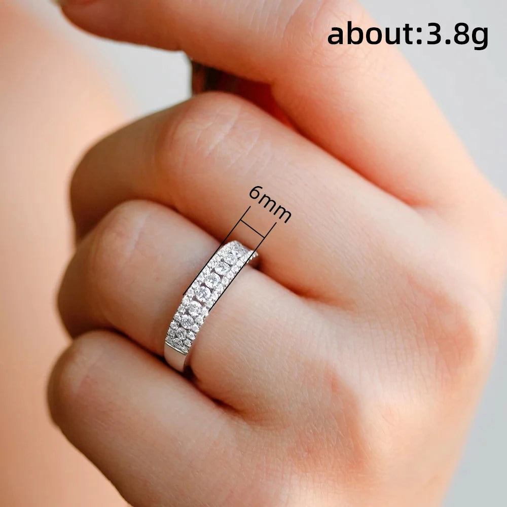 Huitan Eternity Timeless Style Wedding Bands Women's Rings with AAA CZ Temperament Female Finger-ring for Party Classic Jewelry