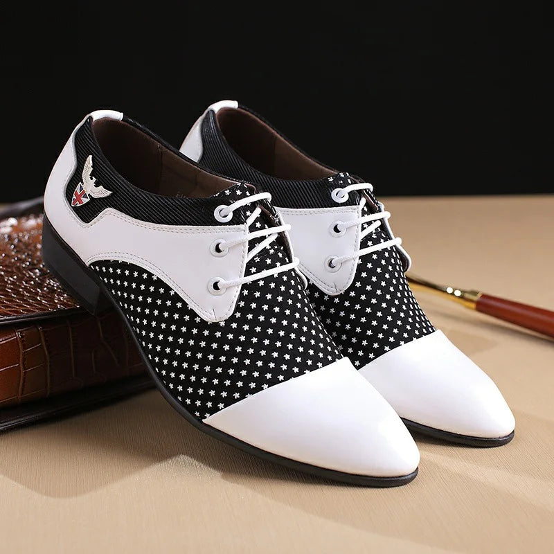 Mens Dress Shoes for Men Lace-Up Fashion Office High Quality Leather Comfy Business Man Formal Shoe Wedding Party Style Footwear
