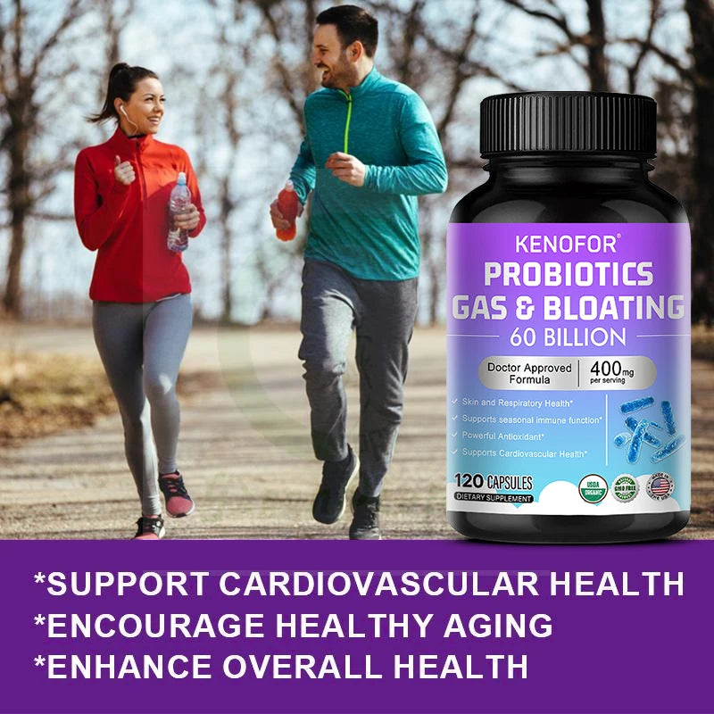 Probiotic Supplement 60 Billion CFU, Promotes Gut and Digestive Health, Supports Immune System, , Acidophilus Supplement