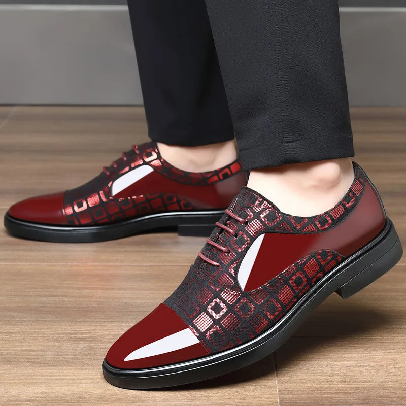 Luxury Dress Shoes for Men 2025 Spring Autumn Fashion Formal Suit Shoes Man Brand PU Leather Wedding Party Style Susiness Shoes