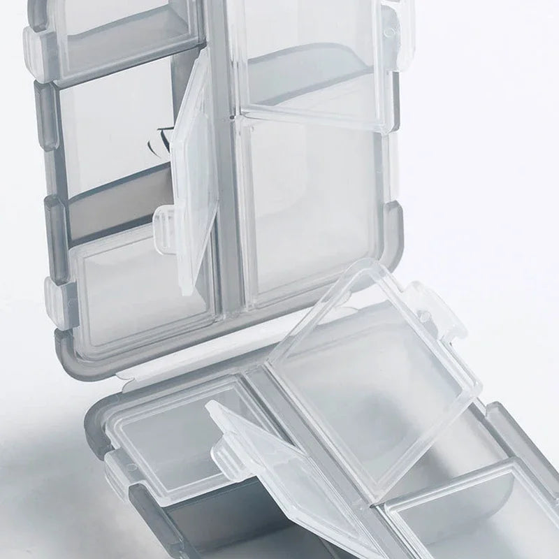 10 Compartments Travel Pill Organizer Pocket Portable Pill Storage Box Case Daily Pill Container or Purse Fish Oil Medicine