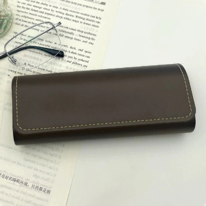 Vintage Coffee Eyeglass Case - Lightweight Portable Glasses Holder, Ideal for Travel and Everyday Use, Travel Accessory