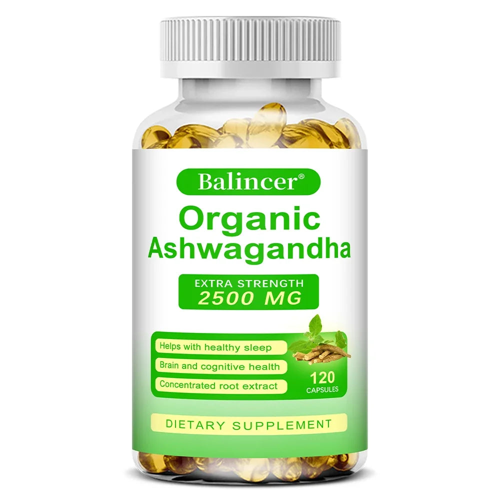 Ashwagandha Supplement- Supports Brain and Memory, Improves Focus, Stamina, Improves Mood and Sleep - 120 Capsules