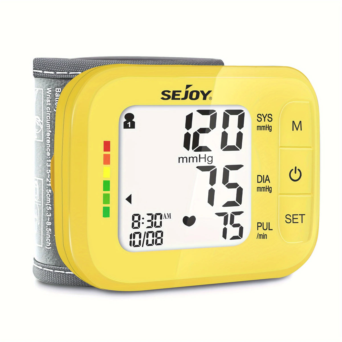 SEJOY Blood Pressure Machine Wrist Blood Pressure Cuff Wrist BP Monitor Wrist Cuff Automatic Monitor with Heartbeat Detection