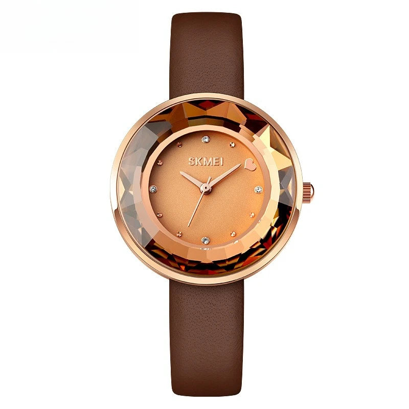 2025 New Women's Quartz Watch: 3D Floral Dial, Screw-Down Crown, Includes Gift Box