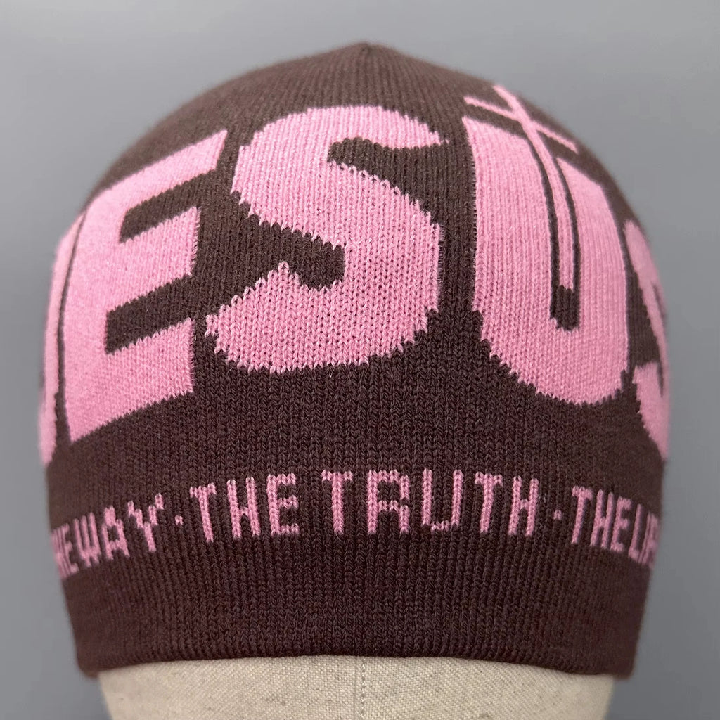 Y2k Women Jacquard Alphabet JESUS Knit Beanies Hat Men Letter Winter Fashion Kpop Goth Warm Hip Hop Thermal Unisex Pullover Hat
