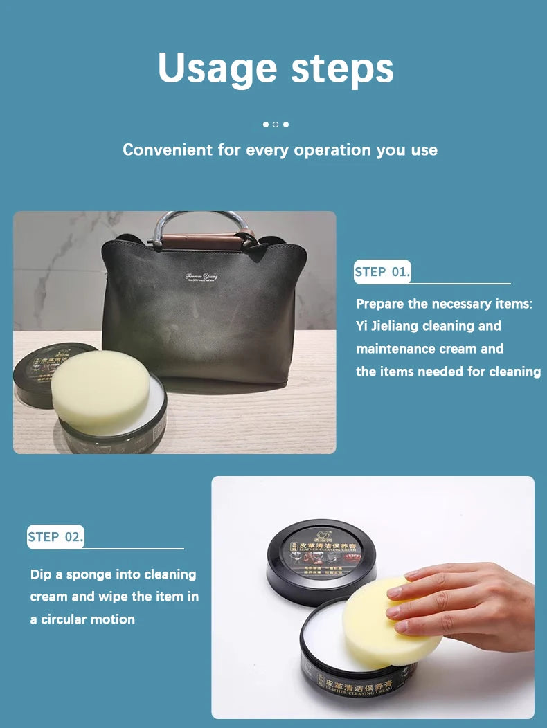 Cleaning Cream Easy to Clean Multi-functional Leather Cleaning and Maintenance Cream Leather Sofa Bag Care Cream
