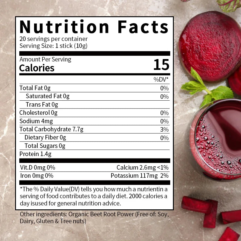 Beet Root Supplement Containing Calcium, Potassium, Iron & Vitamin D Improve Liver Health & Blood Flow Prevents Constipation