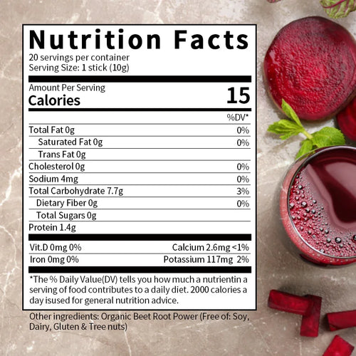 Beet Root Supplement Containing Calcium, Potassium, Iron & Vitamin D Improve Liver Health & Blood Flow Prevents Constipation