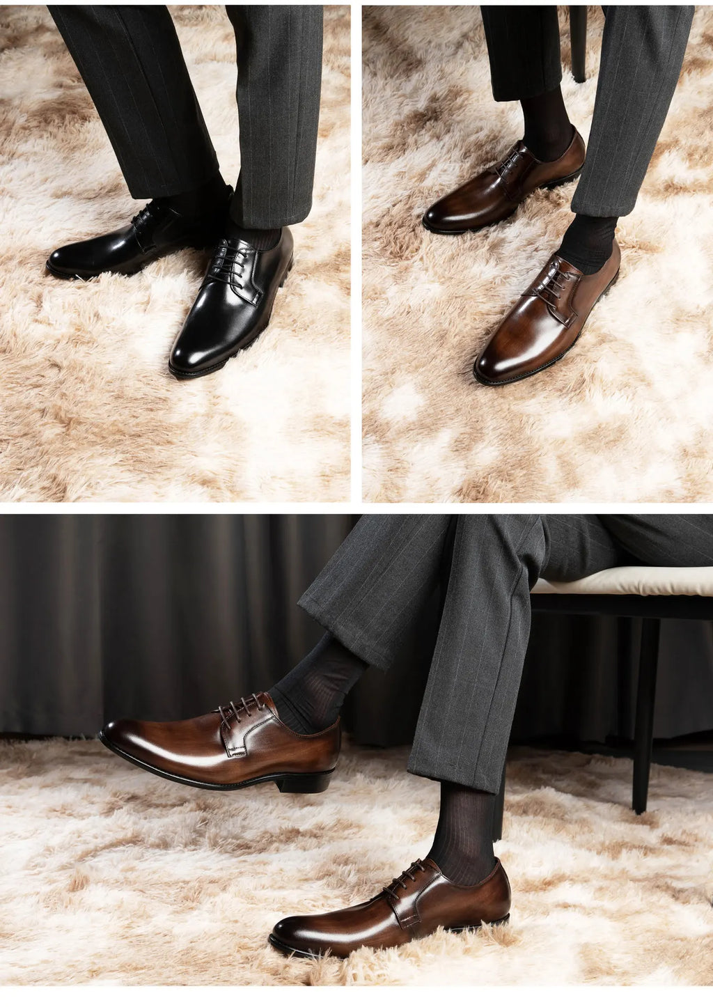 Leather Shoes for Men Luxury Business Men's Shoes High Quality Casual Oxford Dress Shoes Male Lace-Up Office Wedding Formal Shoe
