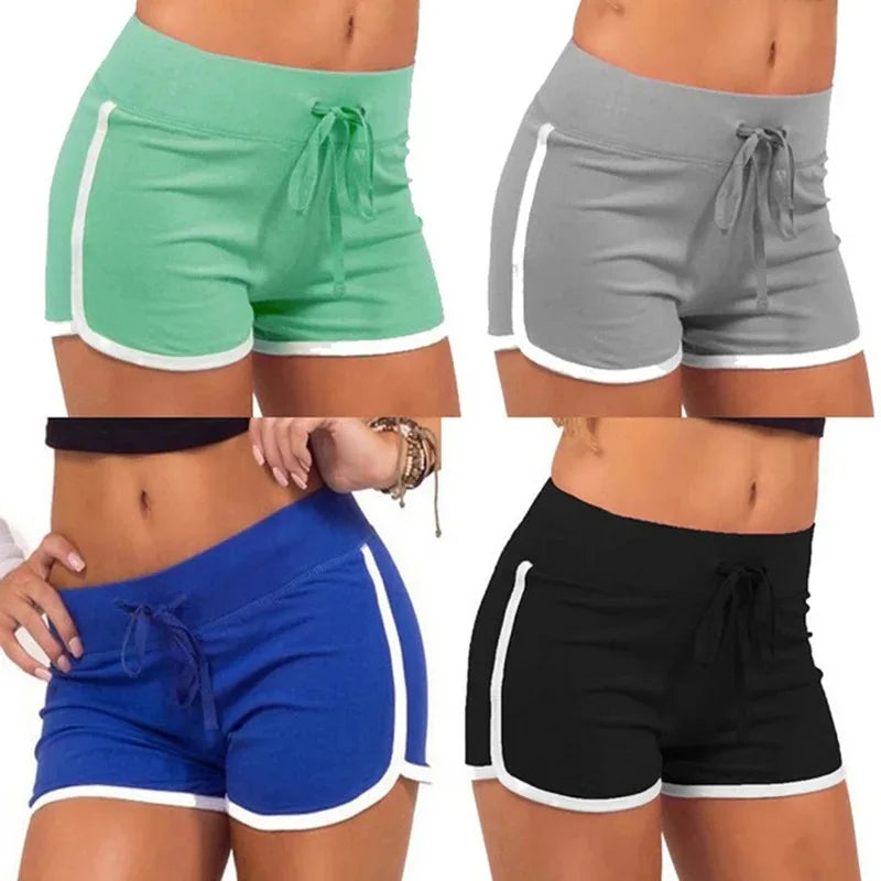 Women's Sports Shorts, Cotton Drawstring Shorts, Stretch Elasticated Waistband Shorts, Casual, Beach, Yoga, Running, Summer