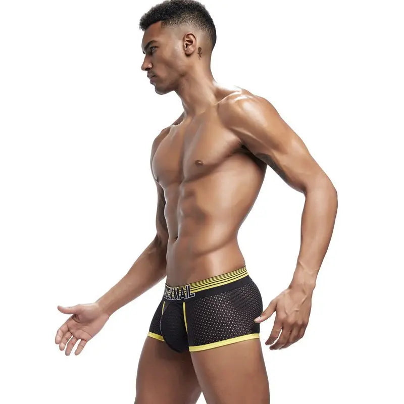 JOCKMAIL Men Underwear Boxes Mesh Quick Drying Ice Silk Breathable Youth Fashion Calzoncillos Sexy Am Gosteren Killer Sansursuz