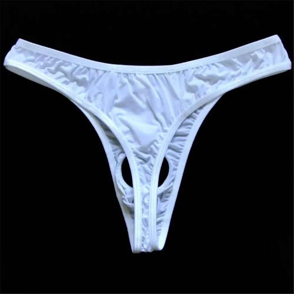 Translucent Nylon Thong Men Jockstrap Gay Lingerie Cock Hole Mens String Bikini Homme Men's Erotic Tanga Gay Wear