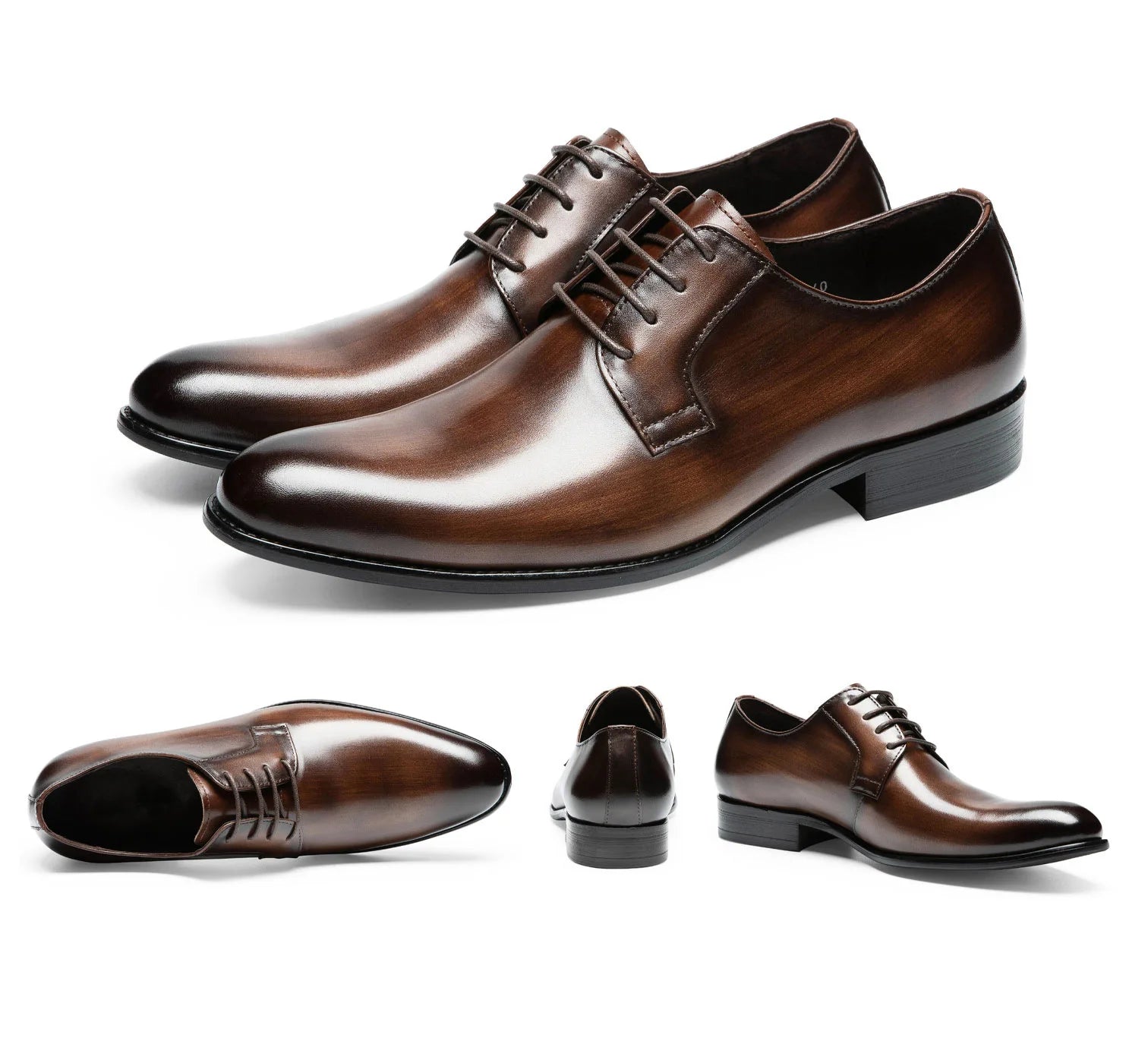 Leather Shoes for Men Luxury Business Men's Shoes High Quality Casual Oxford Dress Shoes Male Lace-Up Office Wedding Formal Shoe