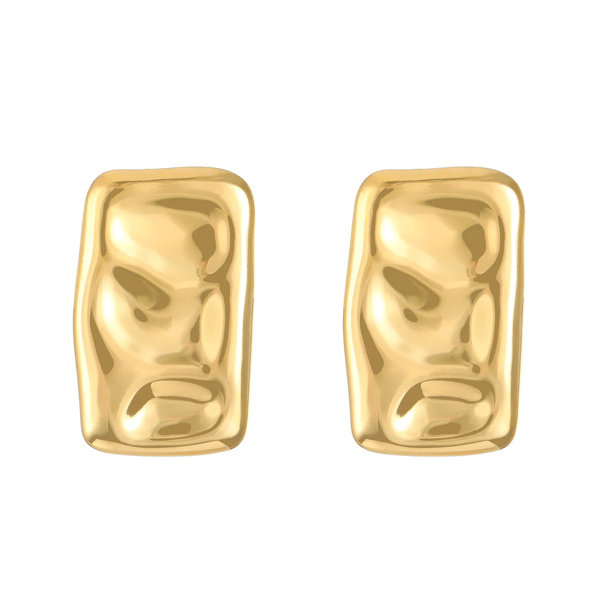 Stainless Steel Wrinkled Gold Color Earrings For Women Metal Earing Jewelry 2026 Trending Vintage Round Square Heart Earrings