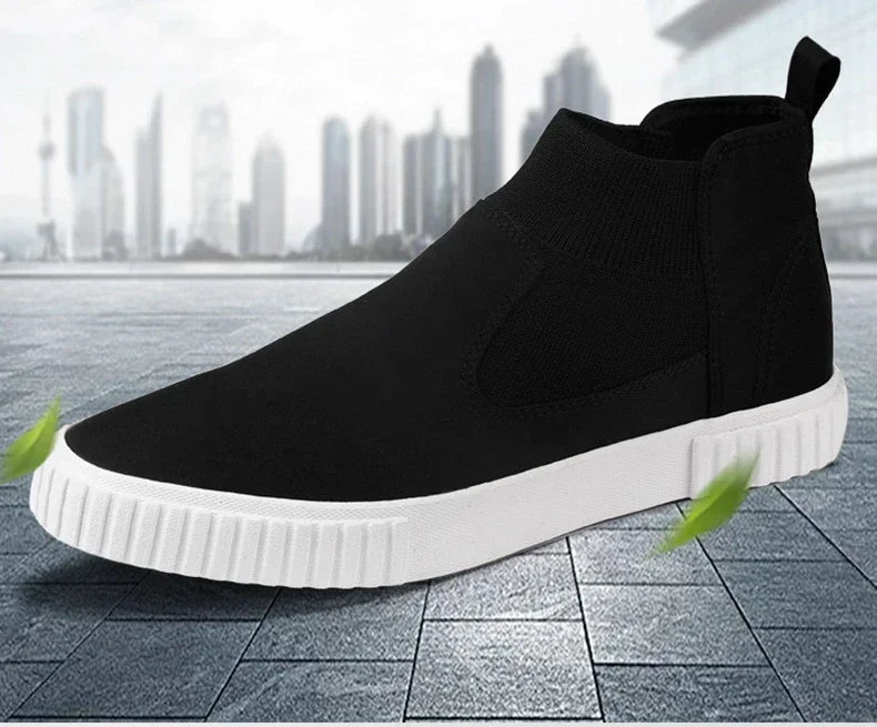 2025 New High Top Men Shoes Flats Slip on Casual Shoes Male Canvas Shoes Plimsolls Espadrilles Man Trainers Zapatillas Hombre