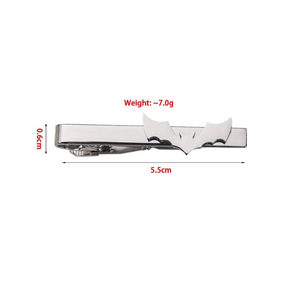 Fashion Stainless Steel Bat Tie Clip For Men Vintage Gothic Animals Tie Clip Suit Accessories Halloween Jewelry Gifts For Dad