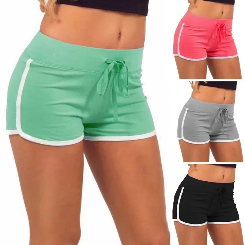 Women's Sports Shorts, Cotton Drawstring Shorts, Stretch Elasticated Waistband Shorts, Casual, Beach, Yoga, Running, Summer