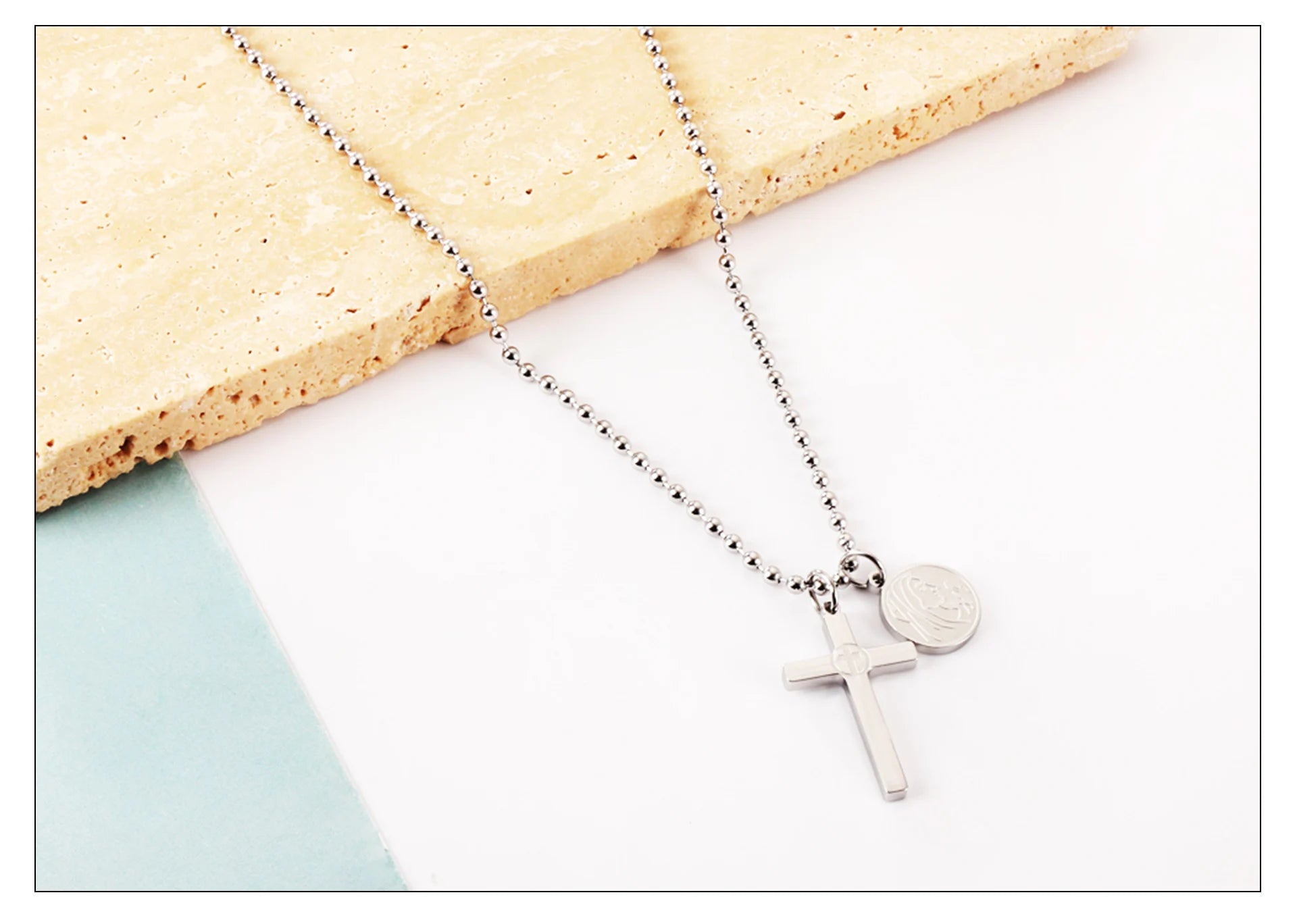 Classic Cross Pendant Necklaces For Women Girls Fashion Gold Plated Stainless Steel O Chain Collares Para Mujer Jewelry Gifts