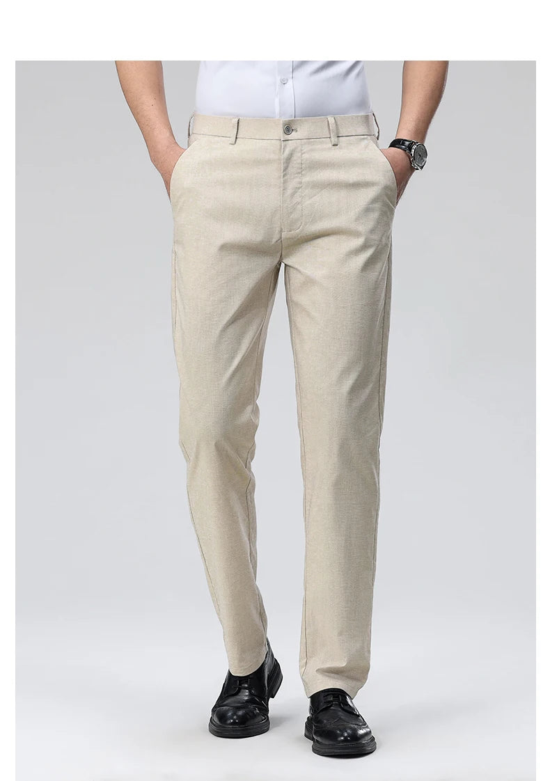Men's Casual Pants: Breathable & Lightweight for Summer Comfort Business Casual Men's Work Trousers