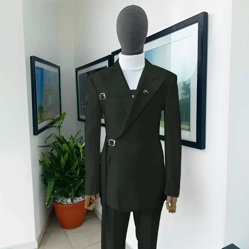 2024 New Men's Suit White Suit Formal Party Wedding Tuxedo Blazer Elegant Men's Suit 2 Piece Jacket Pants Dress for Men