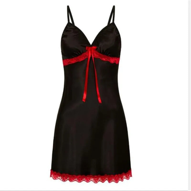 Sexy Perspective Fun Nightgown Women Sleepwear Lace Floral Nightie Lingerie Suspenders Nightdress Comfortable Robe Summer
