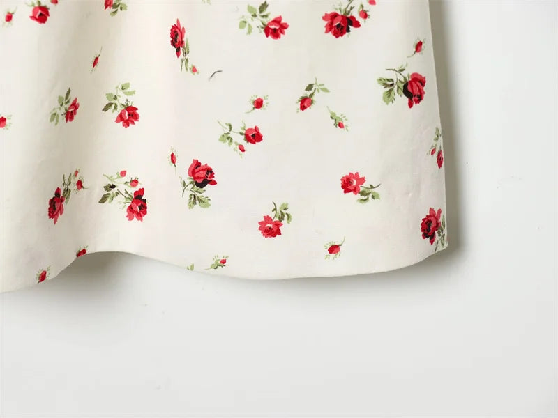 Women's Dress 2026 New Fashion Spring Summer Sleeveless Floral Print Puffy Dress for Women Elegant Chic Female Dress