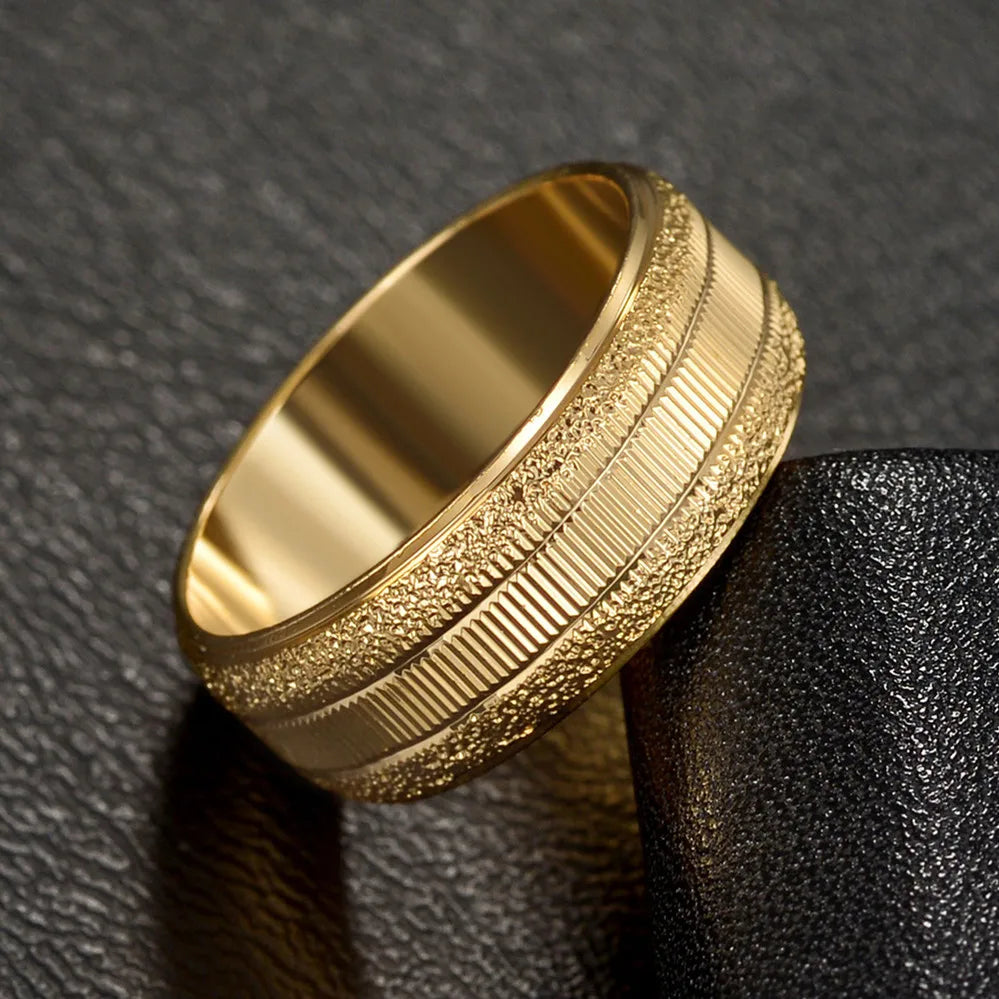 316L Stainless Steel High Quality Ring Simple Matte Fashion Men Wedding Rings Finger Engagement Gift For Women Jewelry