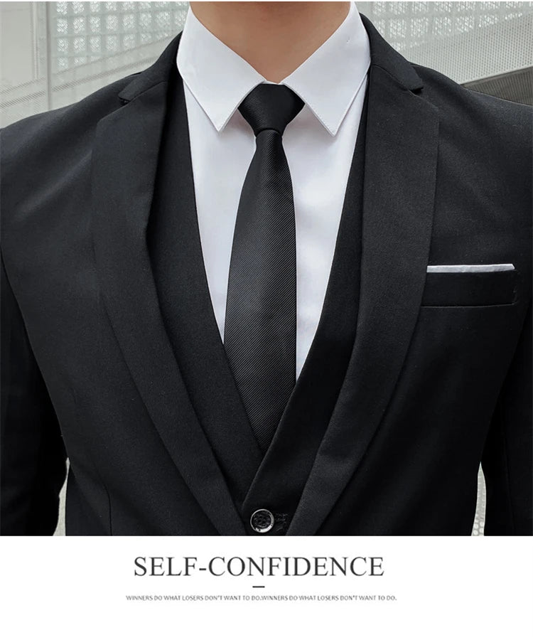 Suits for Men - 3 Pieces - New Fabrics - Fashionable Business Gentleman - Slim Fit - Wedding  Professional Business Formal Dress
