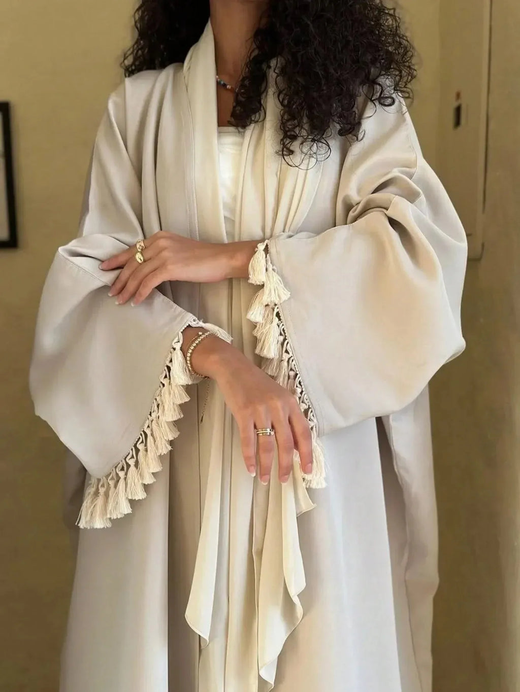 Dubai Abbayas for Women Muslim Dress Open Abayas Fringed Kimono Cardigan Caftan Marocain Femme Robe Dubai Abayo Islamic Clothing