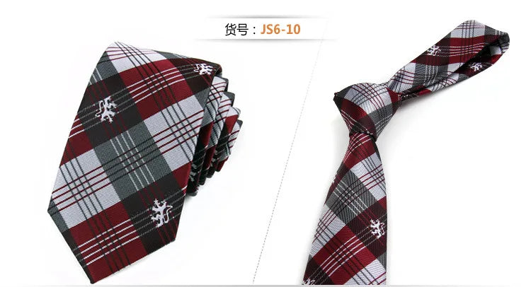 Fashion Ties for Men Accessories 6cm Fashion Business Wedding Classic Silk Tie Blue Black Red Men's Skinny Narrow Retro Necktie
