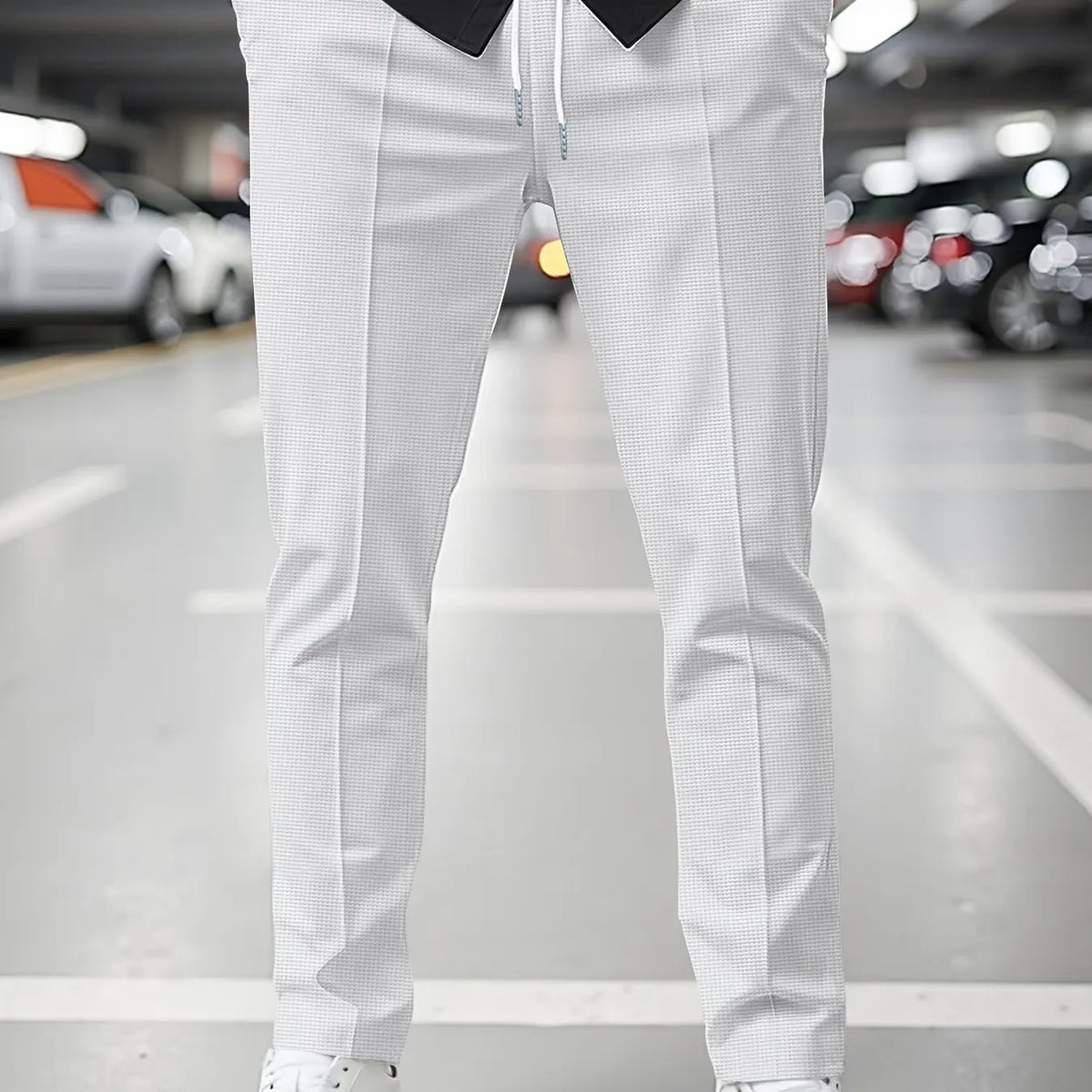 Men'S Summer Casual Loose Fit Pants Breathable Elastic Waist with Drawstring Mid-Rise Stylish and Trendy Everyday Comfort Pants