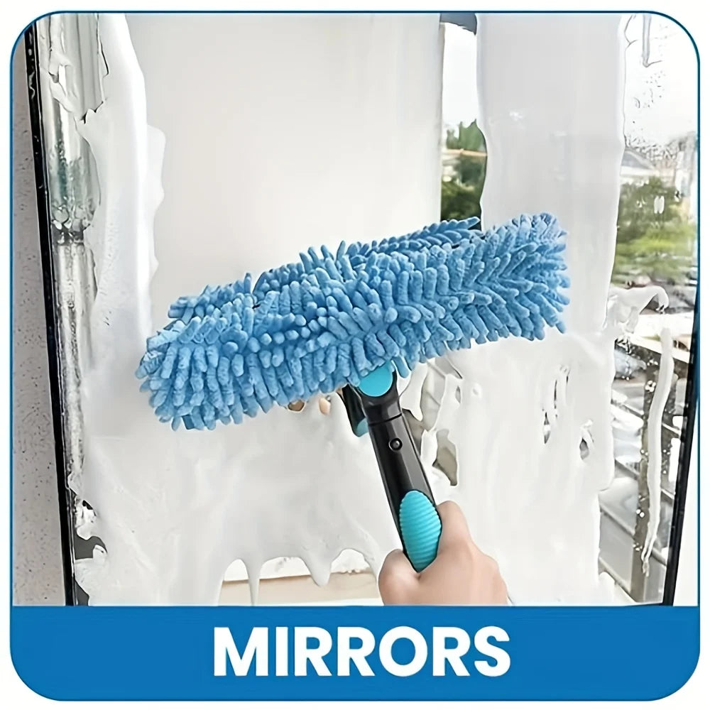 4pcs Car & Home Cleaning Kit: 2-in-1 Dual-Sided Brush+3 Absorbent Towels,Scratch,Safe for Glass,Tiles,Auto Surfaces,Car Wash Kit