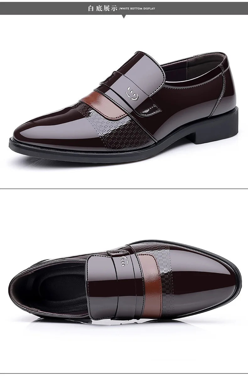 Luxury Mens Leather Shoes Retro Carved Lace-up Brogue Oxford Wedding Men Dress Shoes Male Formal Business Gentleman Office Shoes