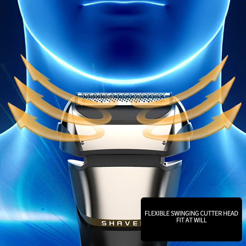 Electric Shaver 4D For Men Rechargeable Shaving Beard Razor Trimmer Machine For Barber USB Type-C Rechargeable Waterproof HT-909