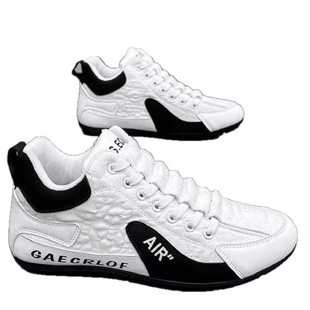 High-top shoes for men, new spring and autumn leather surface breathable leisure sports shoes, soft sole anti-skid driving Forre