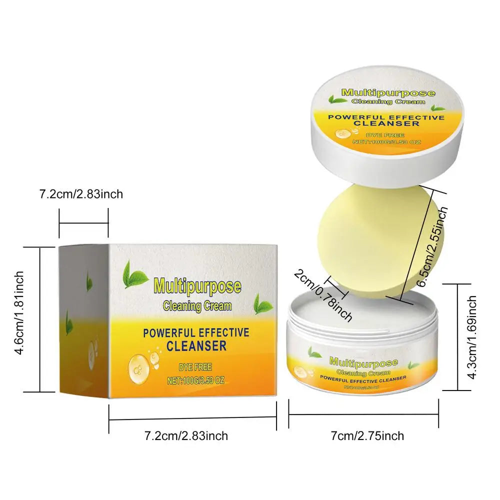 Multipurpose Cleaner Cream Powerful Decontamination Kitchen Paste Stain Remover Stain Polishing Cream for Kitchen Bathroom