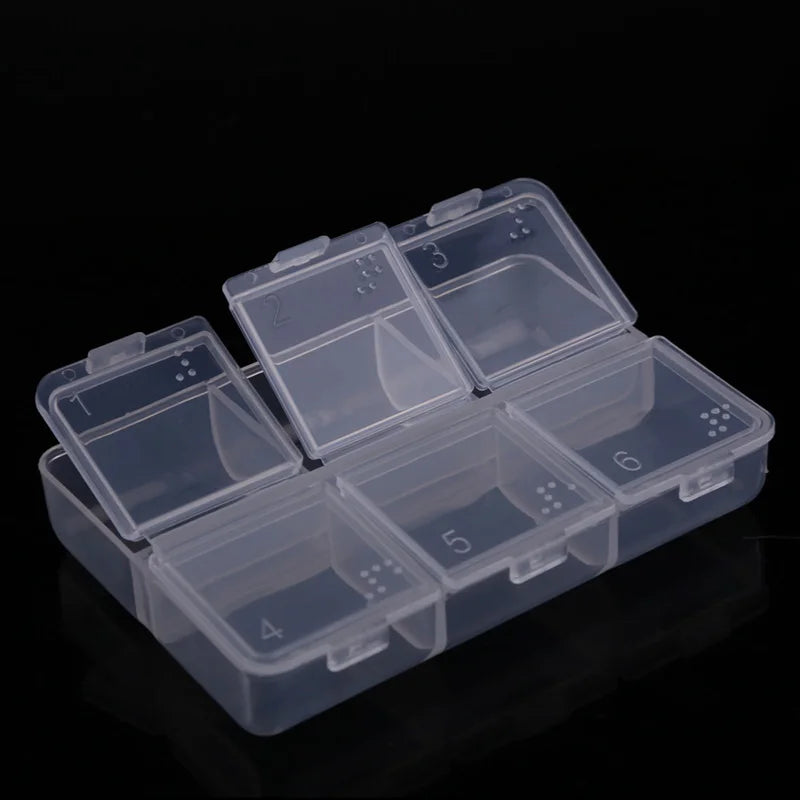 6 Grids Mini Medicine Organizer Boxes Shelf Pills Storage Case Organizer Compartment Travel Portable Pill Boxes Weekly Dispenser