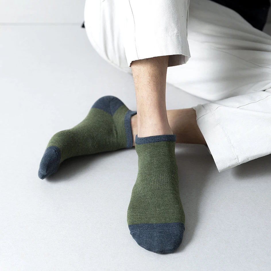 5 Pairs High Quality Cotton Men Short Socks Breathable Casual Spring Summer Crew Ankle Low-Cut Fashion Non-slip Sock for Male