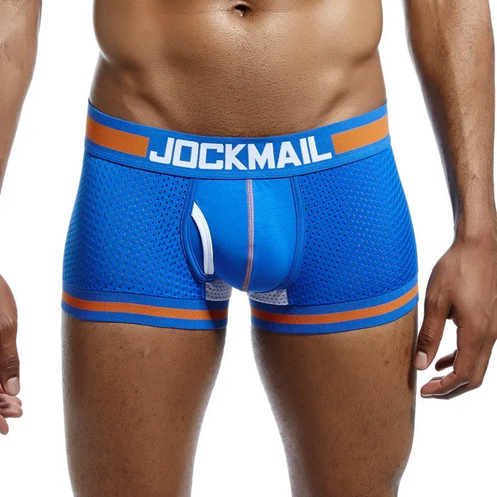 JOCKMAIL Men Underwear Boxes Mesh Quick Drying Ice Silk Breathable Youth Fashion Calzoncillos Sexy Am Gosteren Killer Sansursuz