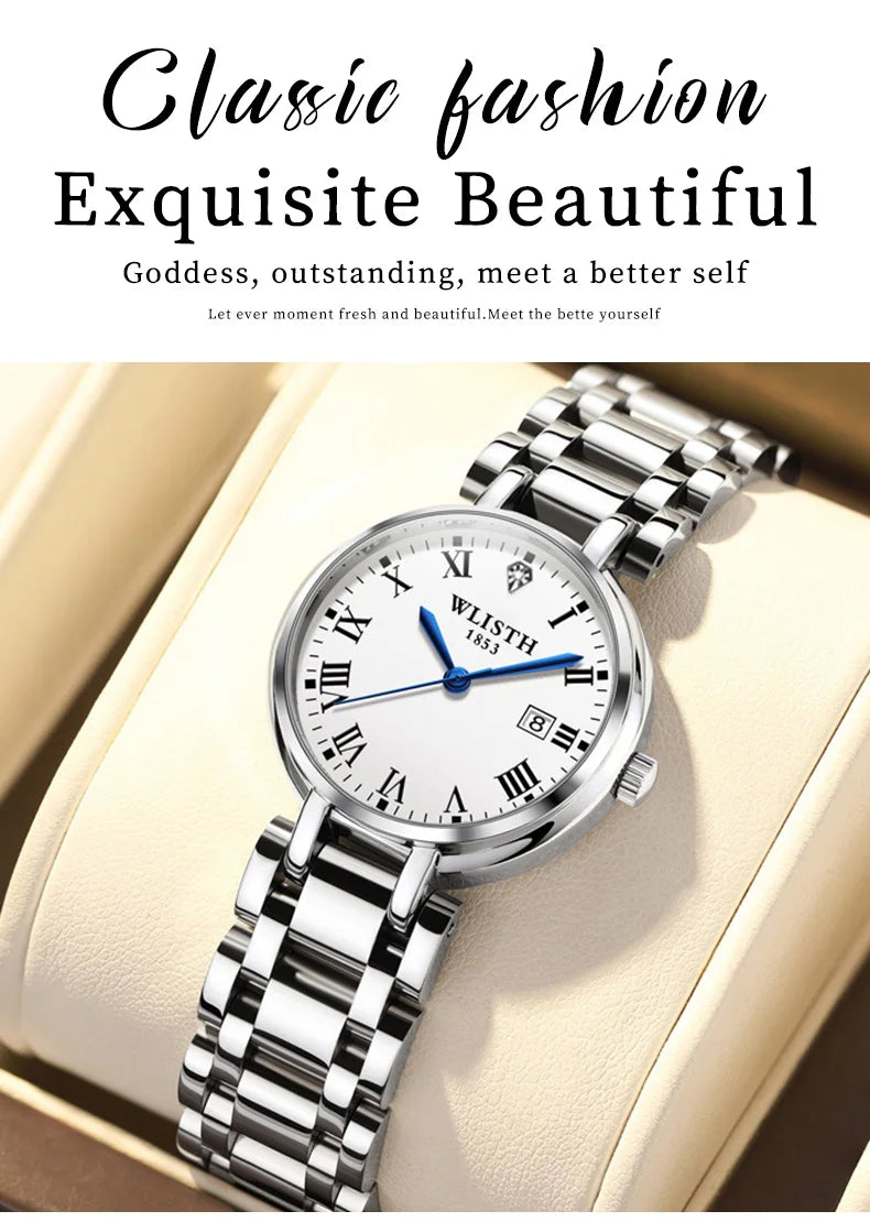 Watches for Women Stainless Steel Modern Hand Clock Female Gifts Luminous Waterproof Ladies Wristwatches for Women Montre Femme