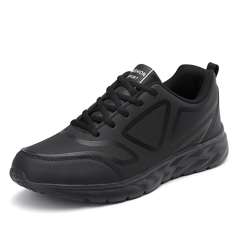 Men's Sports Shoes Leather Lightweight Comfortable Casual Shoes Cushioning Sports Shoes Outdoor Waterproof Walking Shoes for Men